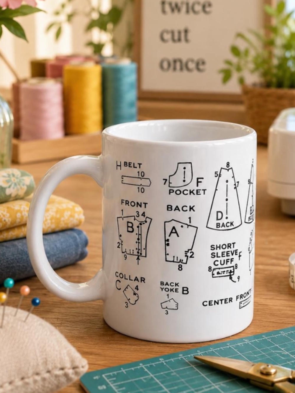NEW🧵 Handmade Sewing-Themed Mug – Cute Gift for Sewists & Crafters ☕